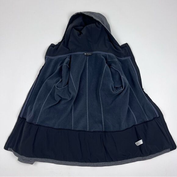 Athleta Fitted Victory Hoodie Jacket Heathered Charcoal Grey - Picture 7 of 11